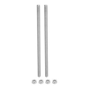 MECCANIXITY 2Pack M10 x 250mm Fully Threaded Rod with 4 Pack Hex Nuts, 1.5mm Thread Pitch 304 Stainless Steel Right Hand Threaded Rods Bar Studs