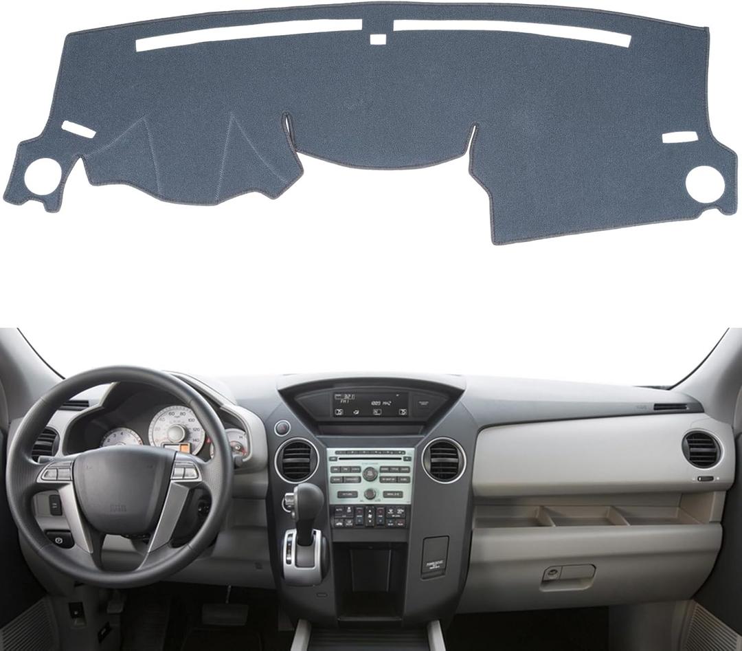 Dashboard Cover Custom Fit for Honda Pilot 2009 2010 2011 2012 2013 2014 2015 Dash Cover Mat Pad Carpet Protector (Dark Gray)