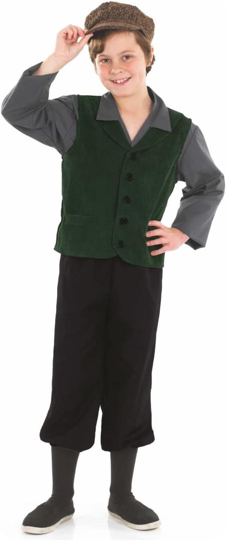fun shack Victorian Boy Costume, Kids Historical Outfit, Boys Period Attire, Victorian Style Dress-Up, Large