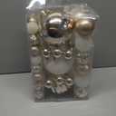 Christmas Ball Ornaments for Xmas Decorations,50 pcs Christmas Extra Large Tree Shatterproof Ornaments-Champagne (Combo of 5 Style in 3 Sizes)