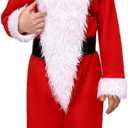 Skeleton Costume Kids Christmas Halloween Santa Costume with White Beard Red Hat Nightmare Party Before Props (X-Large)