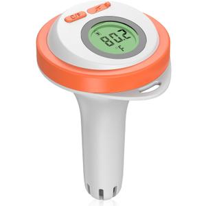 Waterproof Rechargeable Digital Floating Pool Thermometer for Swimming Pool/Fish Tank/Bathtub/Hot Tub/Jacuzzi/Aquarium, LCD Screen Easy to Reading
