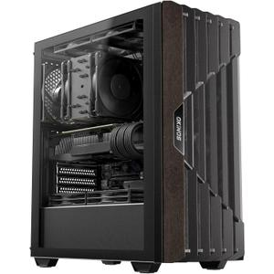 Oak Wood ATX PC Case, 4 x 120mm 3 Pin Non-PWM Case Fans Pre-Installed, Type-C Port, Tempered Glass Side Panel, Black Mid-Tower Computer Case, Cypress 5 AIR