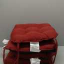 Chair Cushions for Dining Chairs Set of 4, Red Kitchen Chair Cushions, Chair Pads with Ties and Non Slip Backing, Christmas Room Decor, Tufted Memory Foam Seat Cushion 4 Pack, 15.5"x15.5"x4"