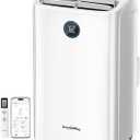 14,000 BTU Smart WiFi Portable Air Conditioner, Cools up to 700 Sq.Ft, Auto-Evaporation, 3-in-1 Modes, Voice & Remote Control, Quiet Operation, White