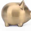 Vintage Small Tiny Piggy Bank Creative Metal Alloy Cartoon Money Bank Cute Coin Bank Pig Penny Coin Saving Pot Box with Stopper for Boy Kid Tiny