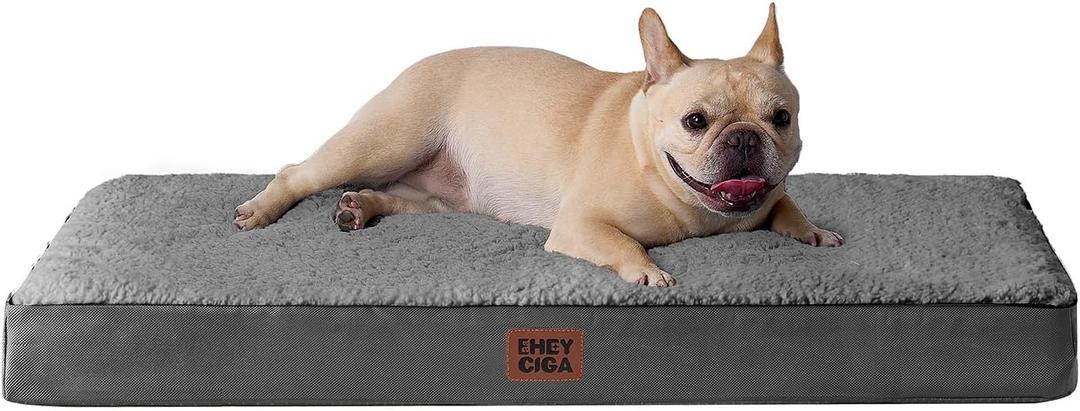 EHEYCIGA Orthopedic Medium Dog Beds for Small Dogs with Removable Washable Cover for Crate, Grey, 30x20