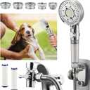 Klleyna Filter Dog Shower-Attachment for Bathtub-Faucet - ON/OFF Shower Head Attaches to Tub Spout, Pet Wash Hose Sink Sprayer (5 Adapters), Bathroom Kitchen Tap Extension for Hair Washing & Baby Bath