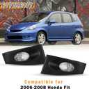 Fog Lights Lamps Assembly For 2006 2007 2008 Honda Fit Driver Passenger Replacement 1 Pair
