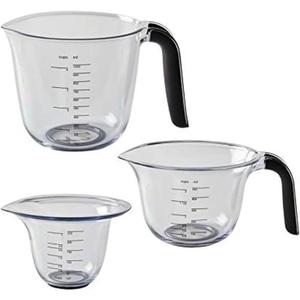 KitchenAid KQ298OSOBA Gourmet Set of 3 Measuring Jugs, Onyx (Black)