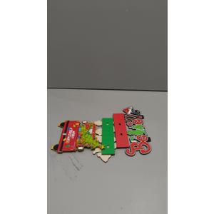 2Pcs Christmas Decorations Wooden Table Centerpieces, Merry Christmas Table Decorations Red Green Xmas Tiered Tray Decor for Xmas Winter Holiday Home Decor