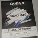 Canson Graduate Black Drawing Pad, Foldover, 11x14 inch, 20 Sheets | Artist Paper for Adults and Students - Drawing, Sketching and Art Journaling