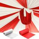 Moukeren 40'' x 100' Circus Tablecloth Roll Plastic Tablecloth Disposable DIY Carnival Tent Party Supplies for Big Top Tent Backdrop Curtains Ceiling Wall Drapes(White, Red,2 Roll)