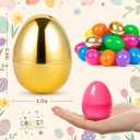 [6 Golden Eggs] 200 PCS 2.4" Fillable Plastic Easter Eggs Empty Easter Eggs Colorful Plastic Eggs Bulks for Kids Teens Boys Girls Easter Basket Stuffers Hunt Easter Party Favor
