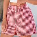 PRETTYGARDEN Womens Shorts Boxers 2025 Summer Gingham Pajama Lounge Sleep Y2K Plaid Pj Shorts Beach Bottoms (Red, S)