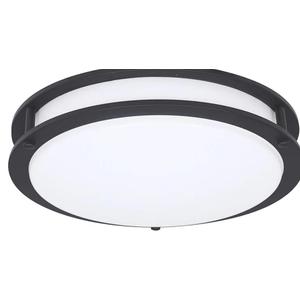 Designers Fountain Flush Mount Ceiling Light, 16 Inch Round LED DC Lighting Fixture Kitchen, Bedroom, Bathroom, and Hallway, Dimmable, 1800 Lumens, 3000K/4000K/5000K, Matte Black, EV1416C3C-43