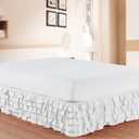 Elegant Comfort Luxurious Premium Quality 1500 Premier Wrinkle and Fade Resistant Hotel Quality Microfiber Multi-Ruffle Bed Skirt - 13inch Drop, Twin, White