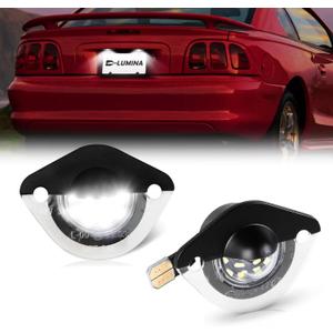 D-Lumina LED License Plate Light Tag Lamp Assembly for Fo-rd Mustang 1994-2004, Powered by 18-SMD 6000K White Tag Lights, Pack of 2