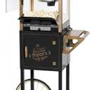 Nostalgia Popcorn Maker Machine - Professional Cart With 8 Oz Kettle Makes Up to 32 Cups - Vintage Popcorn Machine Movie Theater Style - Black