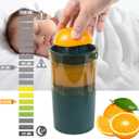 Citrus Juicer Electric auto on off by hand press Orange Juicer squeezer with Pulp Control Strainer Lemon Squeezer for lime grapefruit pomegranate with Powerful motor Portable (Dark Green)