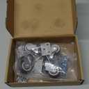 1.5 inch Caster Wheels, Casters Set of 4, Plastic Caster Wheels for Furniture, Plate Swivel Cart Casters with Brakes, File Cabinet Replacement Wheels (4 Pack Black)