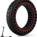 HAONAIMO 10 Inches x 2.5 Solid E Scooter Tires - Replacement Wheels 60/70-6.5 for Ninebot Max G30/G30D/G30E/G30LP - Electric Scooter Rubber Tires - RED