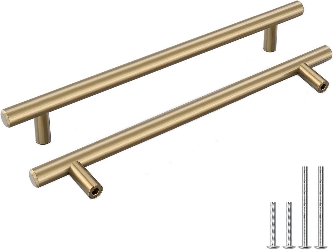 Goldenwarm 15 Pack Champagne Bronze Cabinet Pulls Gold Cabinet Handles 7-1/2 inch(192mm) Champagne Drawer Pulls Brushed Bronze Drawer Handles Kitchen Bathroom Bedroom Dresser Furniture Hardware