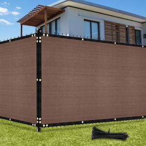 UIRWAY Privacy Screen Fence 4ft x 50ft Brown, Heavy Duty 170GSM 90% Blockage Chain Link Fence Privacy Screen, UV Resistant Outdoor Windscreen Shade Net for Backyard Garden Patio Yard with Cable Ties