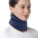 Velpeau Neck Brace for Neck Pain and Support -Soft Cervical Collar for Sleeping in Bed, Snoozing, Sleeping Upright, Anti-Snoring, Sleep Apnea for Women & Men (Blue, Comfort Version, L: 14-16.5"/3.3")