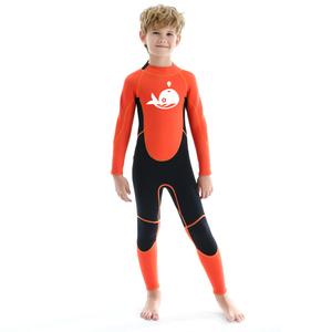 Kids Wetsuit 2.5mm Neoprene Long Sleeve Diving Suit For Boys Scuba Thermal Swimwear Girls Thick Swimsuit Children Wet Suits (XL, Orange)