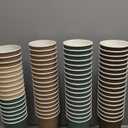 81 Pack Brown/Beige/Dark Brown/Green  Insulated Disposable Paper Coffee Cups Without Lids 
