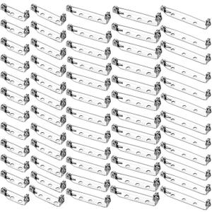 60PCS Brooch Pins for Crafts 5 Size Brooch Pin Backs Bar Pin Backings with Safety Locking Clasp and Holes for Crafts Badges Name Tags DIY Jewelry Making Corsage(Silver 20mm/25mm/32mm/35mm/38mm)