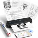 Inkless Portable Printer for Travel, Wireless Thermal Printer Supports 8.5 x 11" US Letter, A4, MT610Pro 300DPI Small Bluetooth Printers Compatible with iOS Android Laptop for Home Office Car, Black