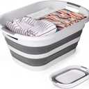 Collapsible Laundry Basket 40L(10.5 Gallon) – Plastic Foldable Pop-Up Clothes Hamper with Handles - Portable Washing Tub & Space Saving Organizer for Dorm, Bedroom & Bathroom