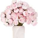 24 PCS Ranunculus Artificial Flower, Faux Silk Mini Ranunculus Bulk Fake Wedding Filler Flowers for Engagement Centerpieces Arrangements Bridal Shower Decorations Home Decor (Pink)