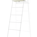 5 Layer Wall-Leaning Blanket Ladder with Shelf - 1PCS - White 
