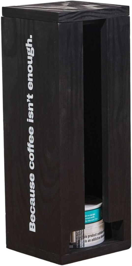 GoFika ZYN Can Holder Dispenser Black, Because Coffee isn't Enough Wall Mount or Free-Standing, Holds 11 Cans, Accessories & Gifts