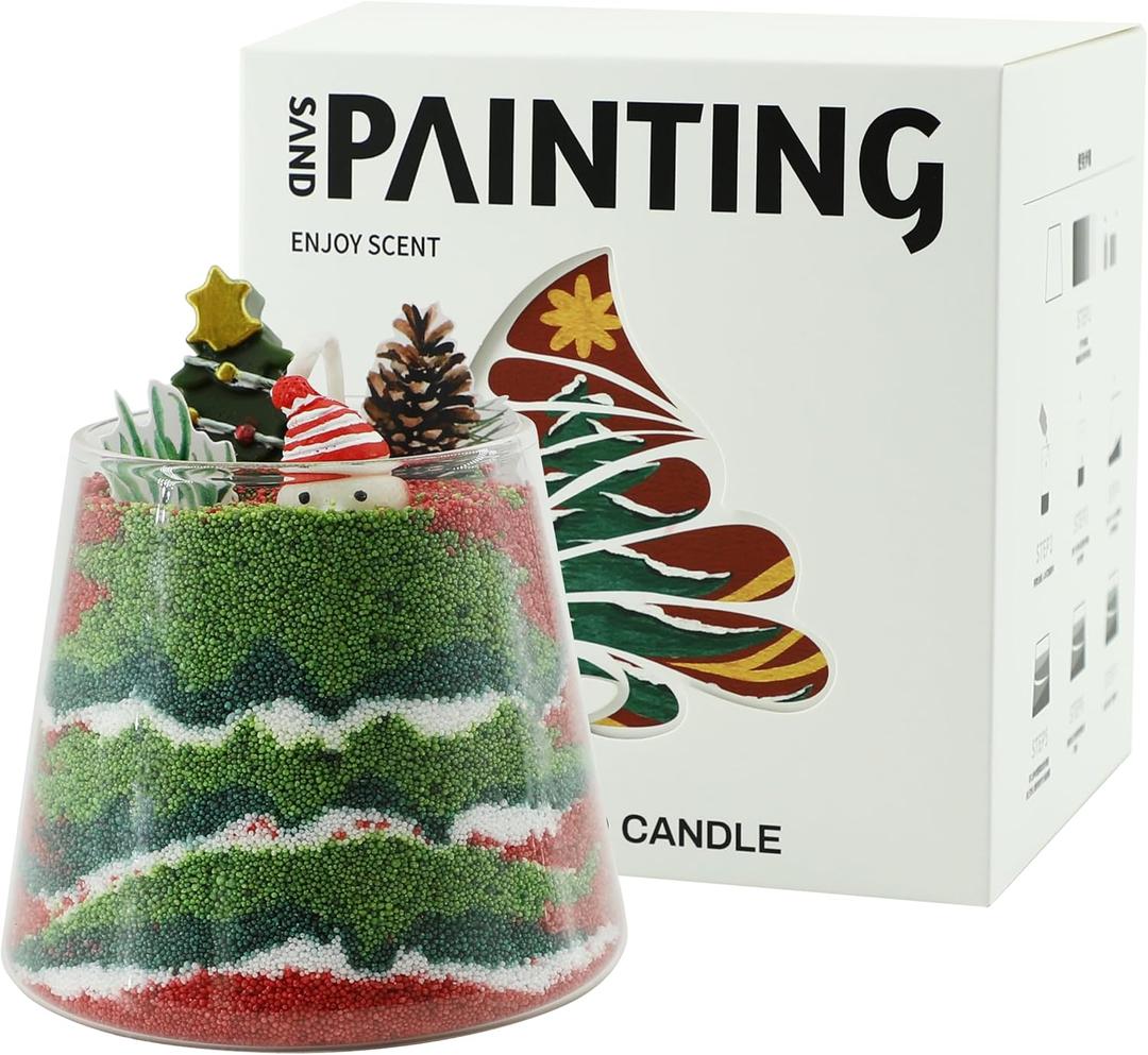 Trez Treamer Candle Making Kit for Christmas,DIY Soy Wax with Aromatherapy Candle Sand Wicks(Christmas Tree)
