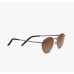 Serengeti 8928 Hamel Round Sunglasses, Brushed Bronze - Mineral Polarized Drivers Gold
