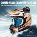 Kids Dirt Bike Helmets Youth ATV Helmet, Kids Motocross Helmet for Off Road, UTV, BMX, Street Riding Motorcycle Helmet with Goggles Gloves, DOT Approved Large