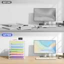 8 Tier Paper Organizer with Handle, Metal Mesh Desk File Organizer, Large Capacity Desk Organizers Paper Letter Tray Desktop Document Sorter for Office, Home or School - White