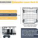 Allstare WD28X25960 Dishwasher Lower Rack Replacement Parts for GE Dishwasher Parts GE Profile Monogram Adora Triton XL Cafe Dishwasher Lower Dishrack Assembly GE Dishwasher Bottom Rack Drawer 1 Pack, 21.8" x 20.6" x 7.3" GE WD28X25960
