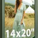 14x20 Frame, Vintage Classic Style Picture Frame | High Definition Plexiglass, Horizontal/Vertical Wall Hanging, Teal Green, 1Pack
