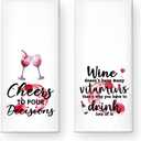 Cheers to Pour Decisions Funny Kitchen Towels 2 Pack, Sweet New House Gift for The Hostess, Christmas Birthday Housewarming Gift for Mom Grandma Sisters Neighbors Friends