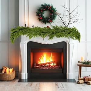 6 FT Artificial Norfolk Pine Christmas Garlands - 2 Pack, 72 inch Realistic Faux Pine Garland for Mantle, Indoor Outdoor Holiday Decorations