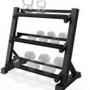 Zlinke 3-Tier Dumbbell Rack Multilevel Weight Storage Organizer for Home Gym, Weight Rack for Dumbbells, Kettlebells,1100LBS Capacity (Rack Only)