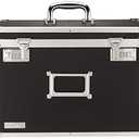 Vaultz File Organizer Storage Box - 14 x 7.25 x 12 Inch Legal Size, Portable Locking Storage Totes with Dual Combination Locks for Filing Office Documents - Black