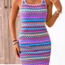 PRETTYGARDEN Womens 2026 Summer Mini Dresses Square Neck Sleeveless Tank Bodycon Striped Boho Sundresses Beach Vacation Criuse Outfits (Light Purple, XXL) (Pink, XXL)