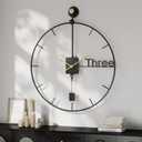Cuspin 24 inch Large Wall Clock with Pendulum, Modern Metal Wall Clock Battery Operated Silent Non-Ticking, Black Pendulum Decorative Clocks for Living Room, Bedroom, Office, Kitchen, Home