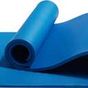 Amazon Basics 1/2 Inch Extra Thick Exercise Yoga Mat with Carrying Strap for Home Workouts and Fitness, Non-Slip, Cushioned Support, 74" x 24" x 0.5", Blue
